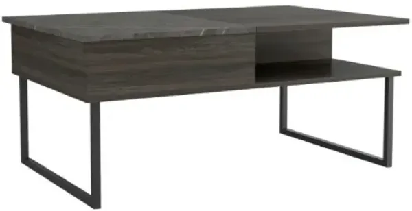 Lift Top Coffee Table Juvve, One Shelf, Carbon Espresso Onyx Finish