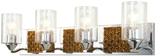 Lucas McKearn Arcadia 4 Light Bath Bar in Polished Chrome and Gold