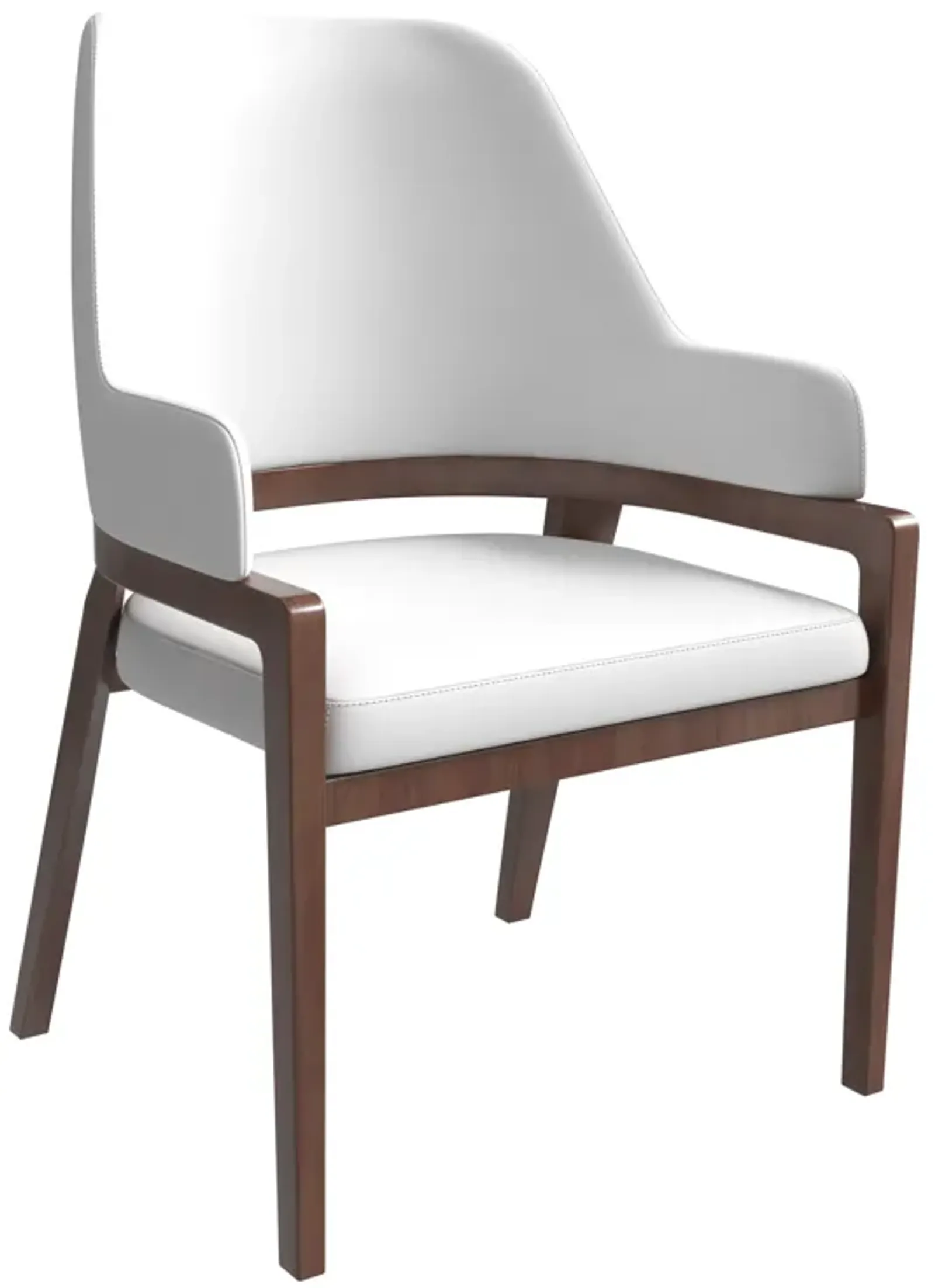 Leisuremod Ethora Collection Modern Wooden Dining Chair in Black Fabric Seat With white top