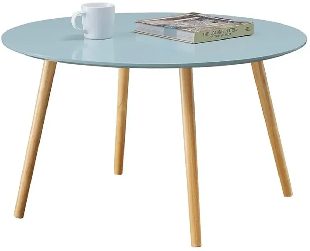 Convenience Concepts Oslo Round Coffee Table, Sea Foam