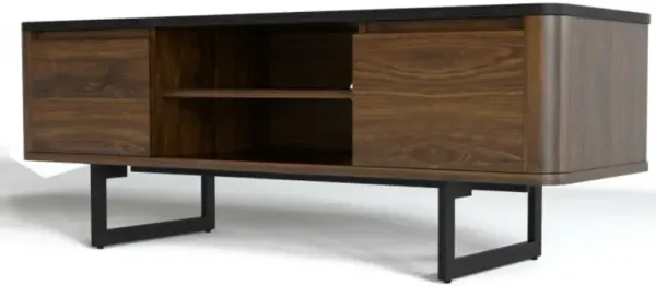 Hivvago Wooden TV Stand with 2-Door Storage Cabinets for for TVs up to 55 Inch