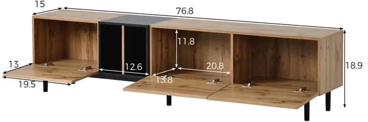 Merax Modern Storage Cabinet TV Stand with 3 Doors