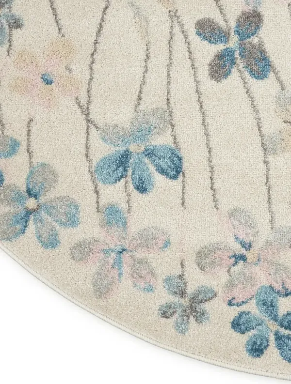 Tranquil TRA04 Ivory 5'3" x Round Rug