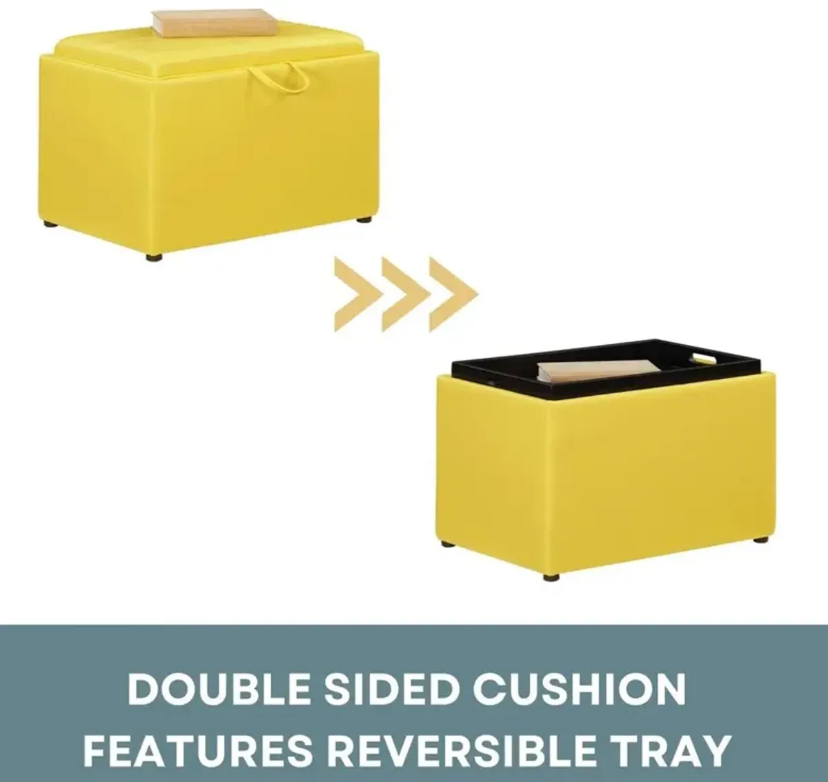 Convience Concept, Inc. Accent Storage Ottoman with Reversible Tray