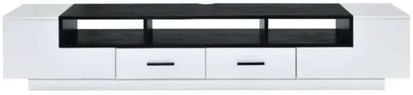 Acme Furniture TV Stand, White & Black
