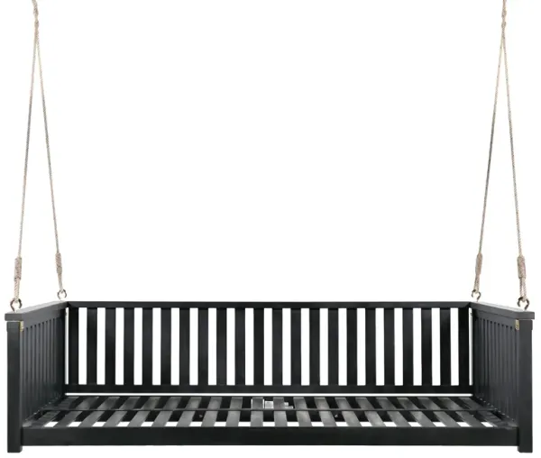 Merax Wood Porch Swing with Ropes Outdoor Swing Sofa