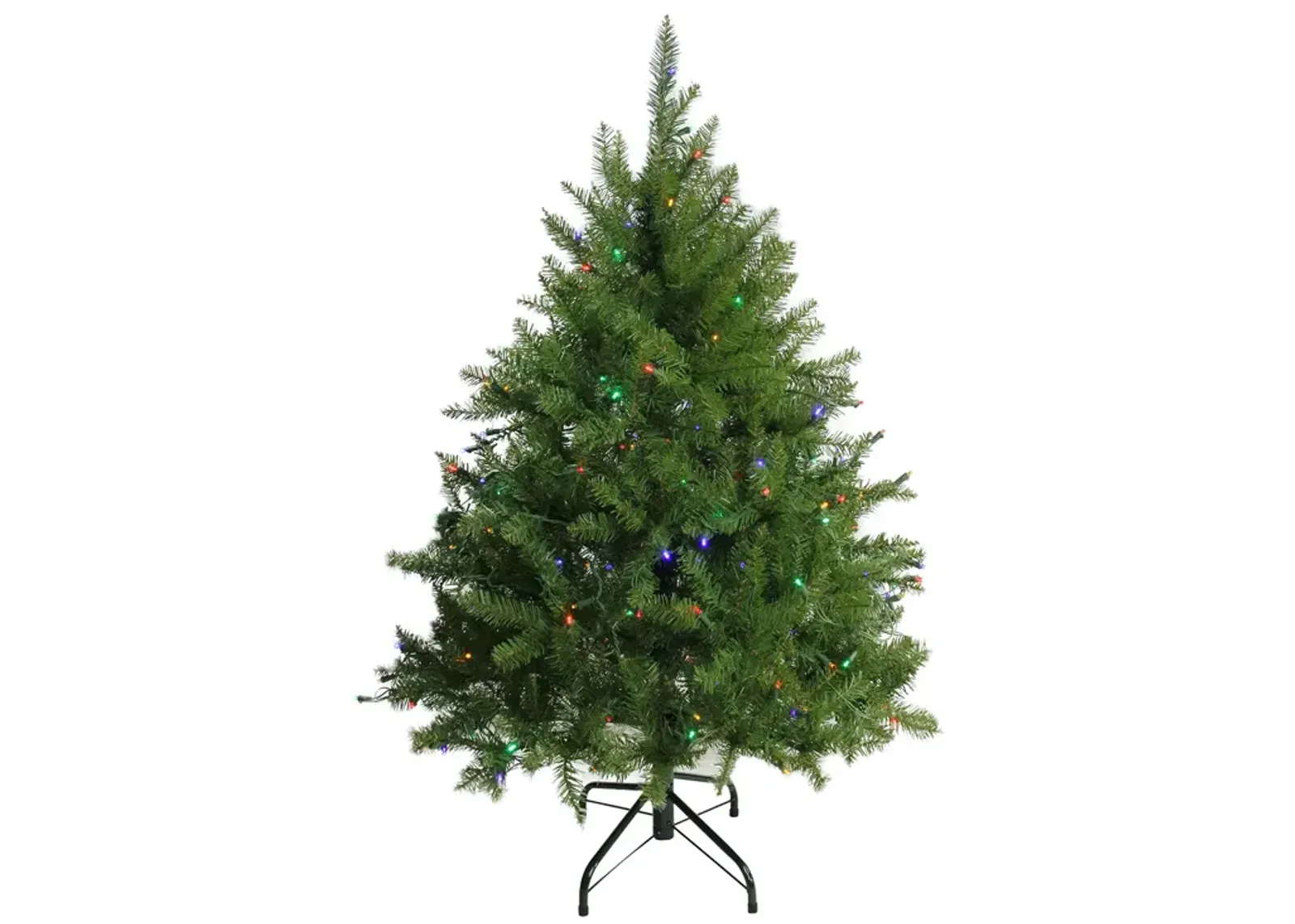 4' Pre-Lit Full Northern Pine Artificial Christmas Tree - Multicolor LED Lights