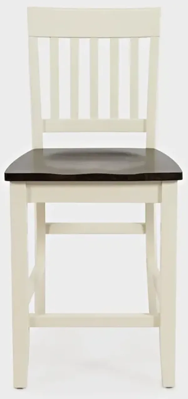 Jofran Decatur Lane Farmhouse Solid Wood Counter Stool (Set of 2)