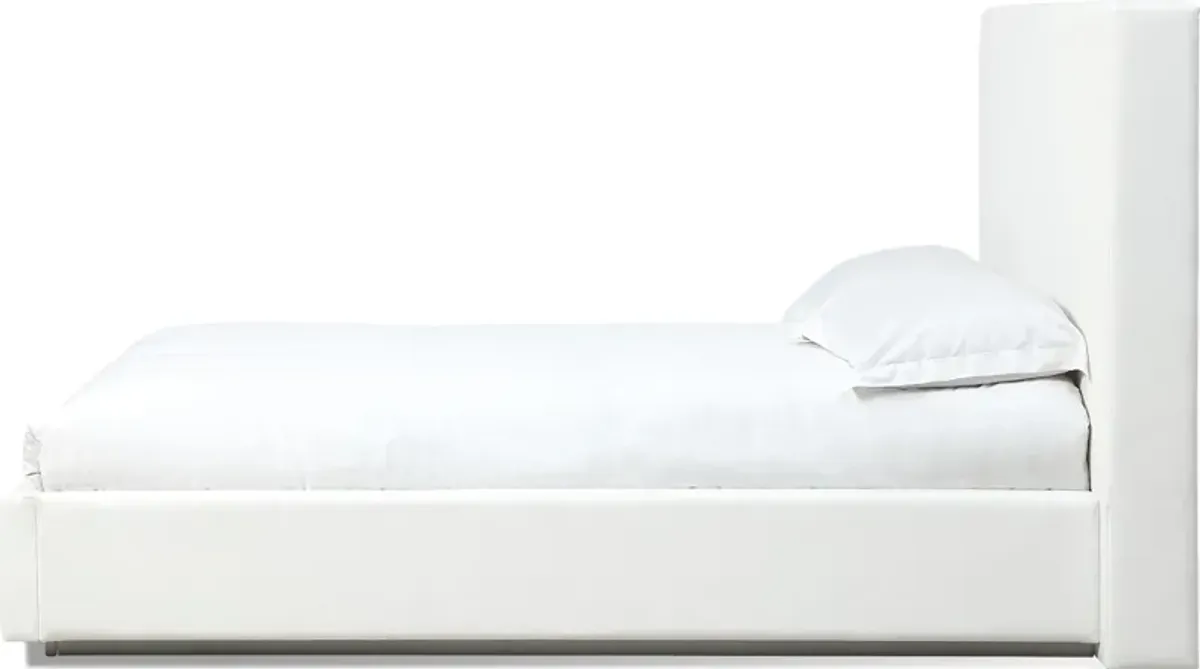 One Full-size Upholstered Footboard Storage Bed