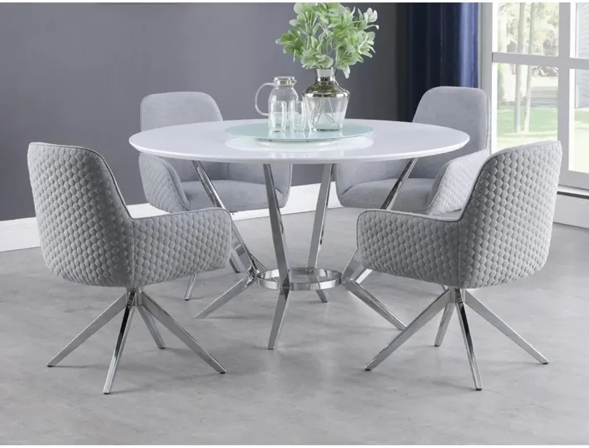 Coaster Abby 5-piece Dining Set White and Light Grey