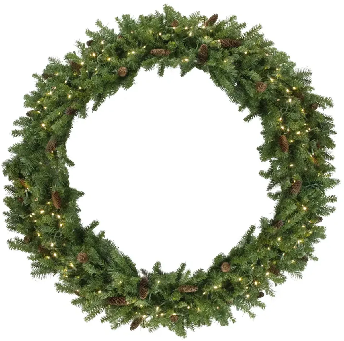 Pre-Lit Dakota Red Pine Commercial Artificial Christmas Wreath - 5-Foot  Warm White LED Lights