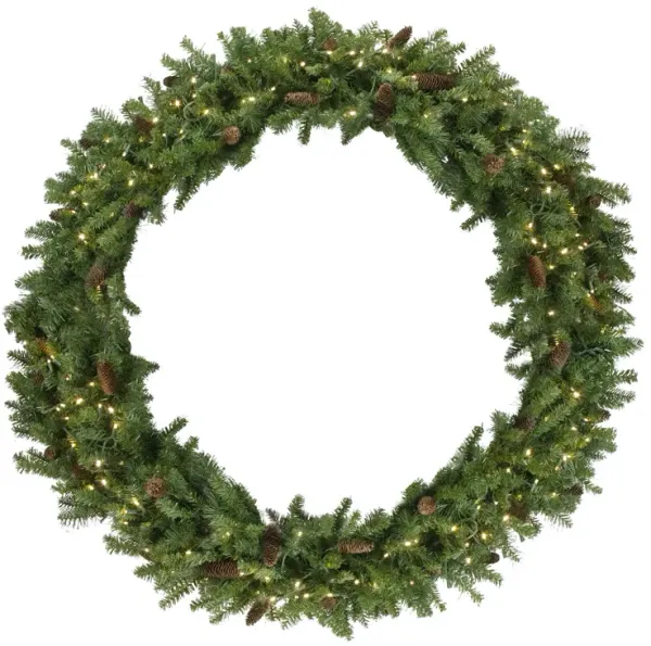 Pre-Lit Dakota Red Pine Commercial Artificial Christmas Wreath - 5-Foot  Warm White LED Lights
