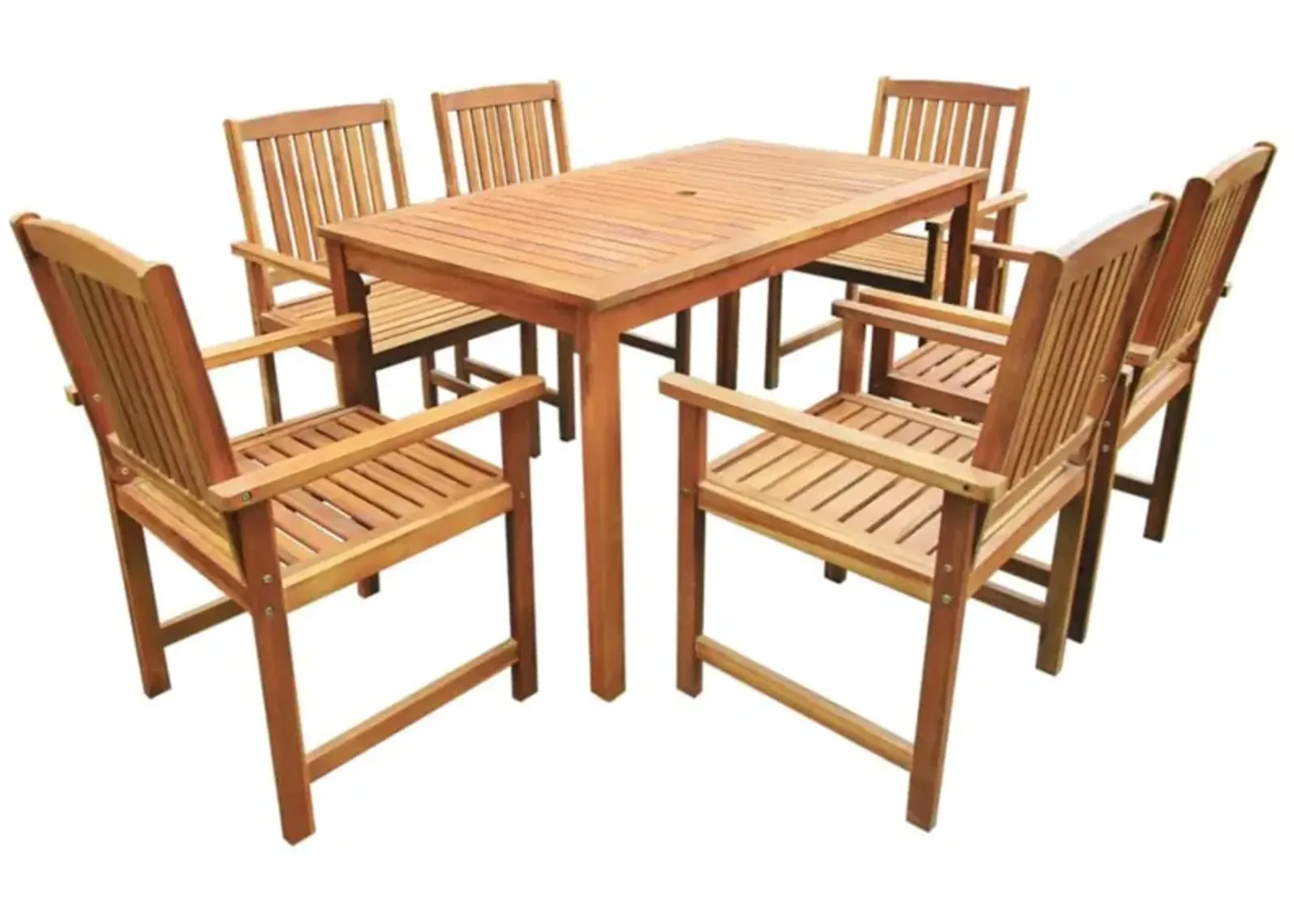 vidaXL 7 Piece Outdoor Dining Set Solid Acacia Wood