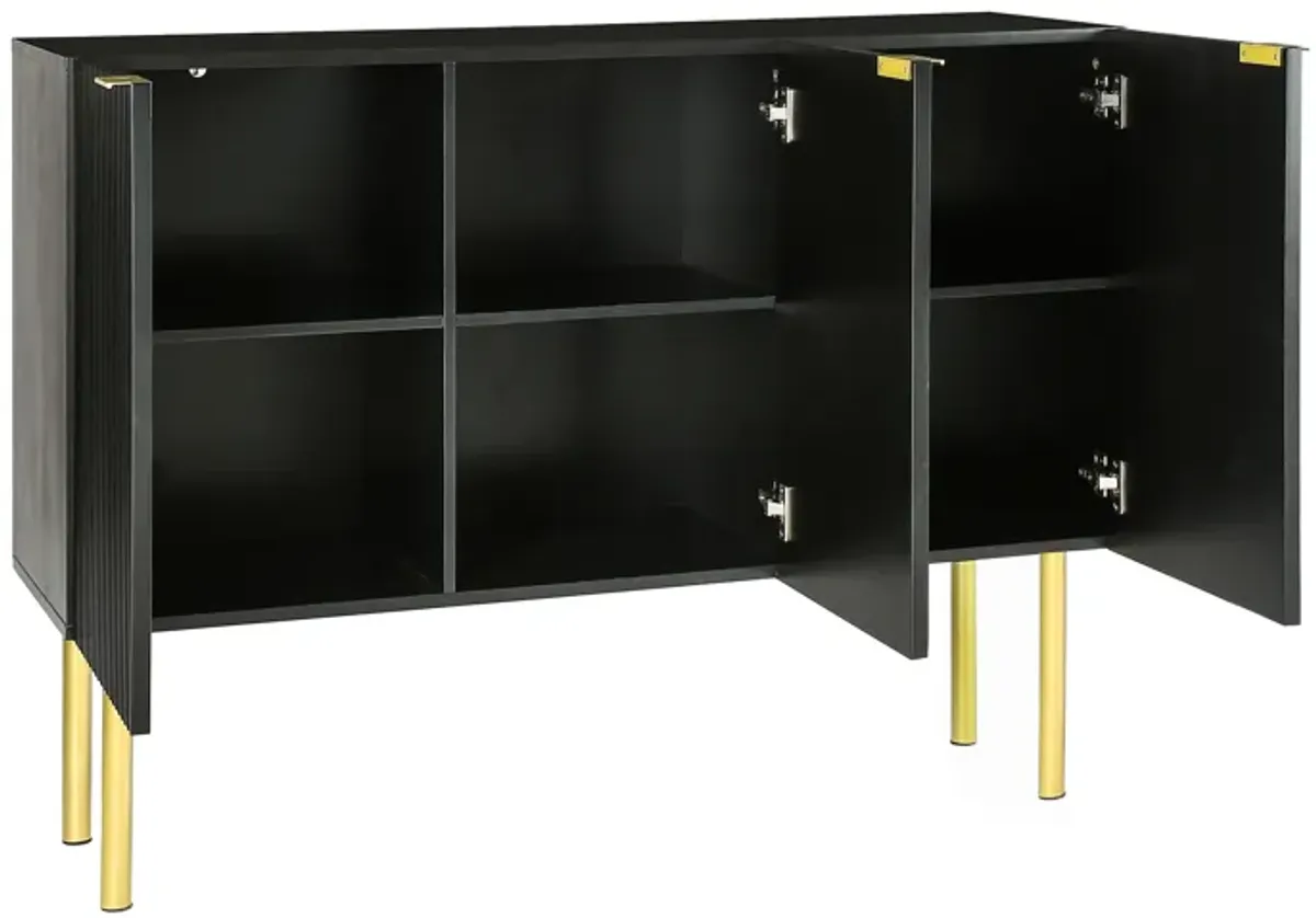 47" Modern dining Buffets sideboard Kitchen Cabinet, Black