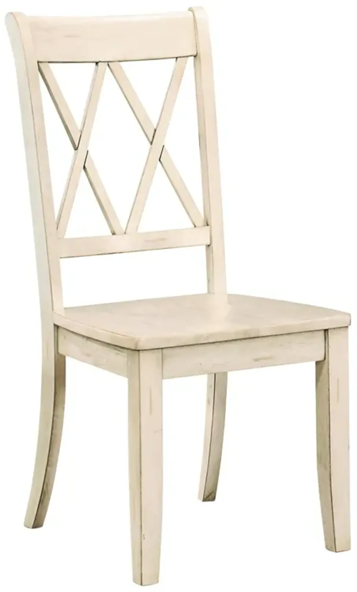 Casual Finish Side Chairs Set of 2 Pine Veneer Transitional Double-X Back Design Dining Room Furniture