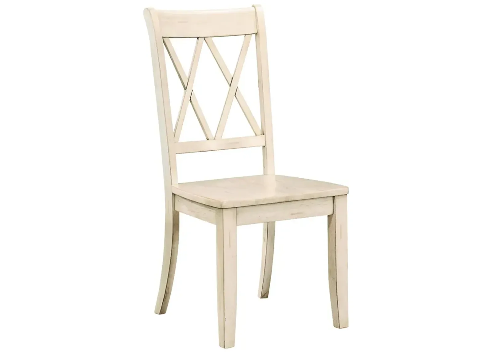 Casual Finish Side Chairs Set of 2 Pine Veneer Transitional Double-X Back Design Dining Room Furniture