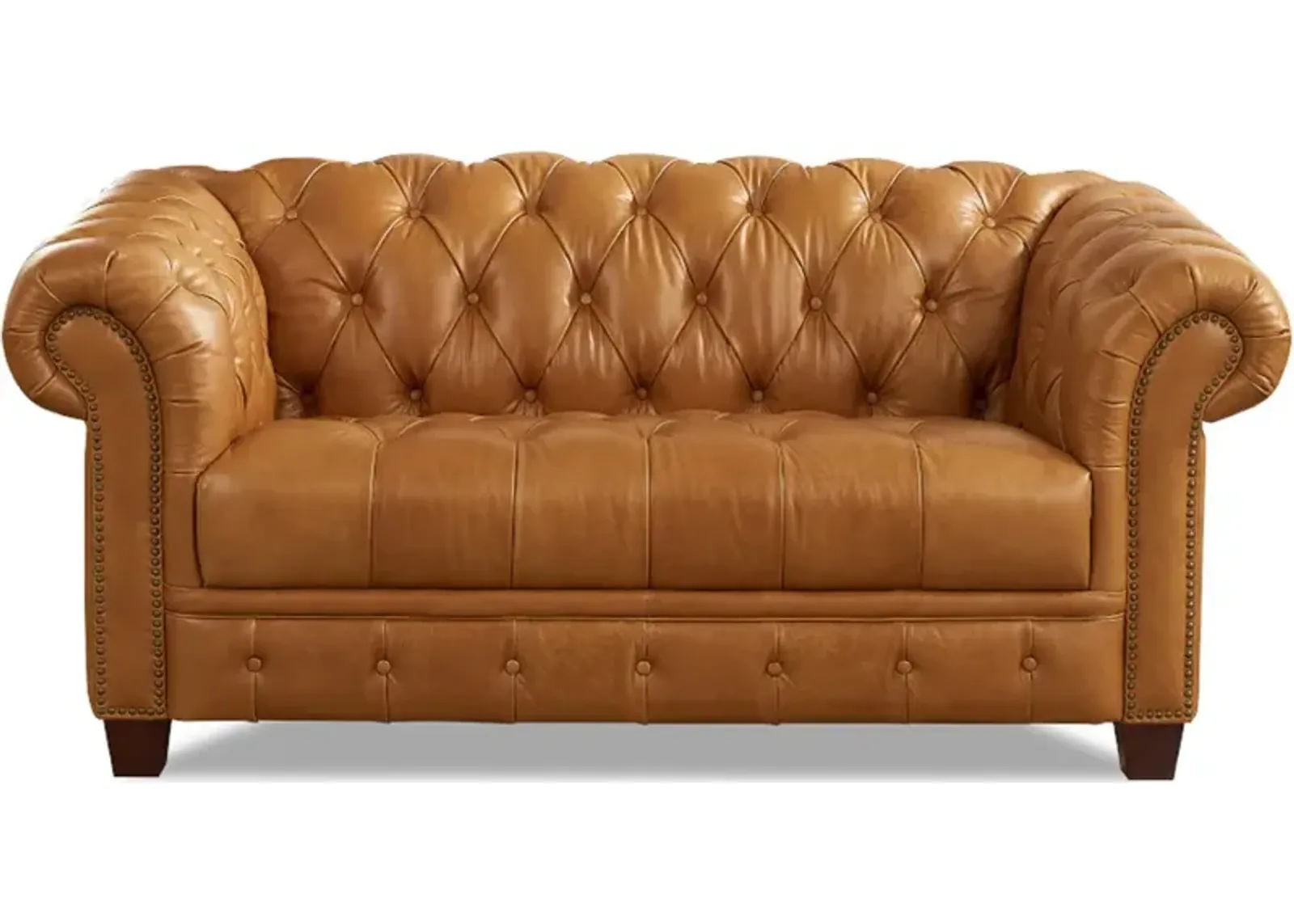 York Top Grain Leather Loveseat