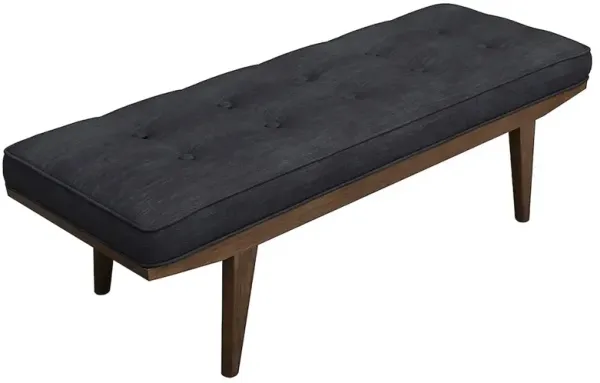 Wilson Fabric Upholstered Tufted Accent Bench Grey