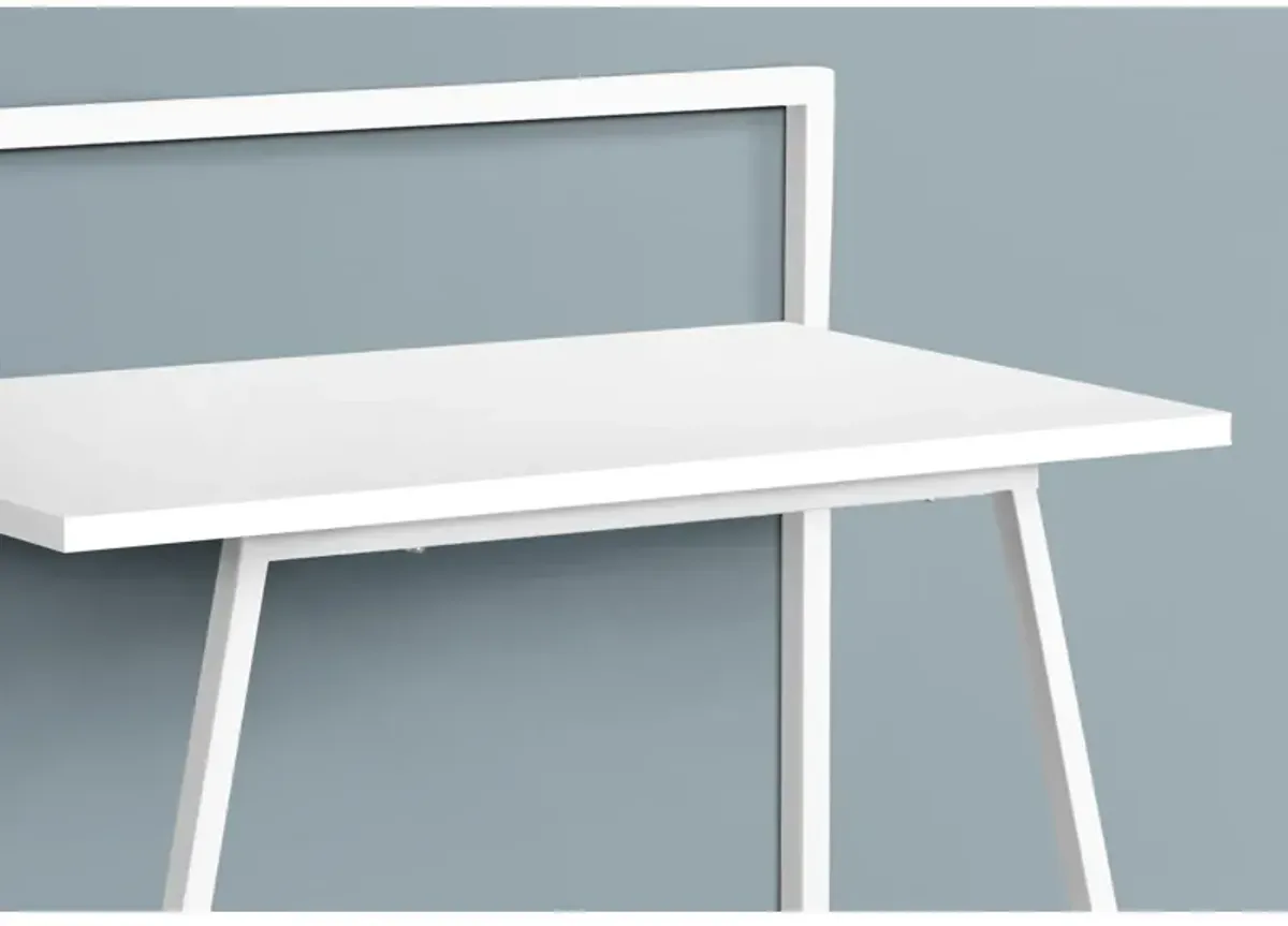 Monarch Specialties I 7110 Computer Desk, Home Office, Laptop, 30"L, Work, Metal, Laminate, White, Contemporary, Modern