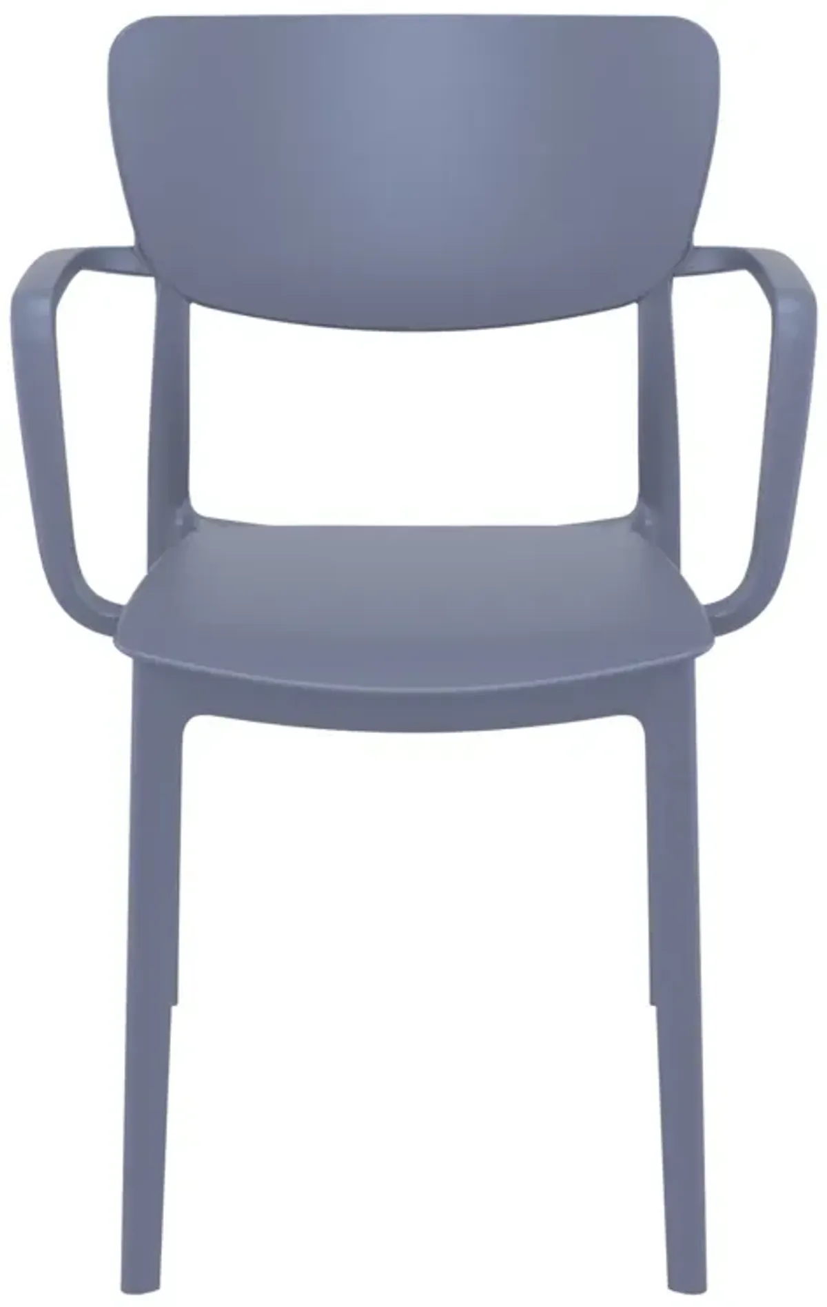 33" Gray Solid Stackable Patio Dining Arm Chair