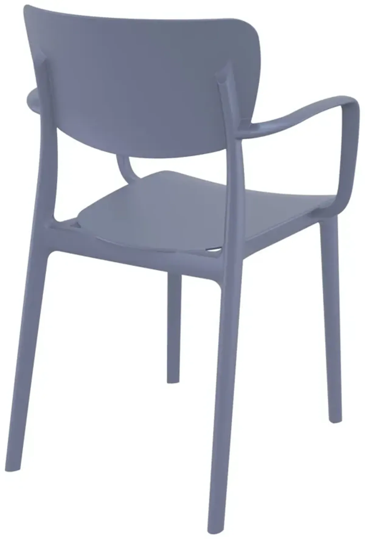 33" Gray Solid Stackable Patio Dining Arm Chair