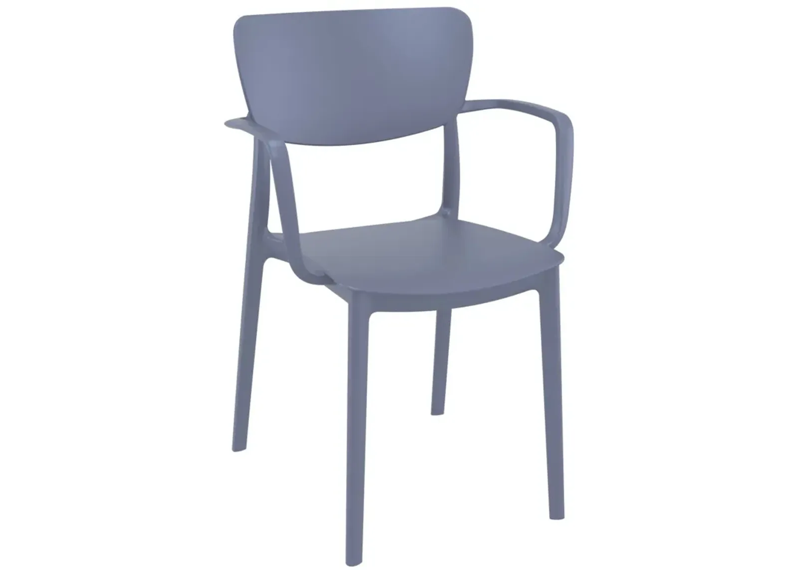 33" Gray Solid Stackable Patio Dining Arm Chair