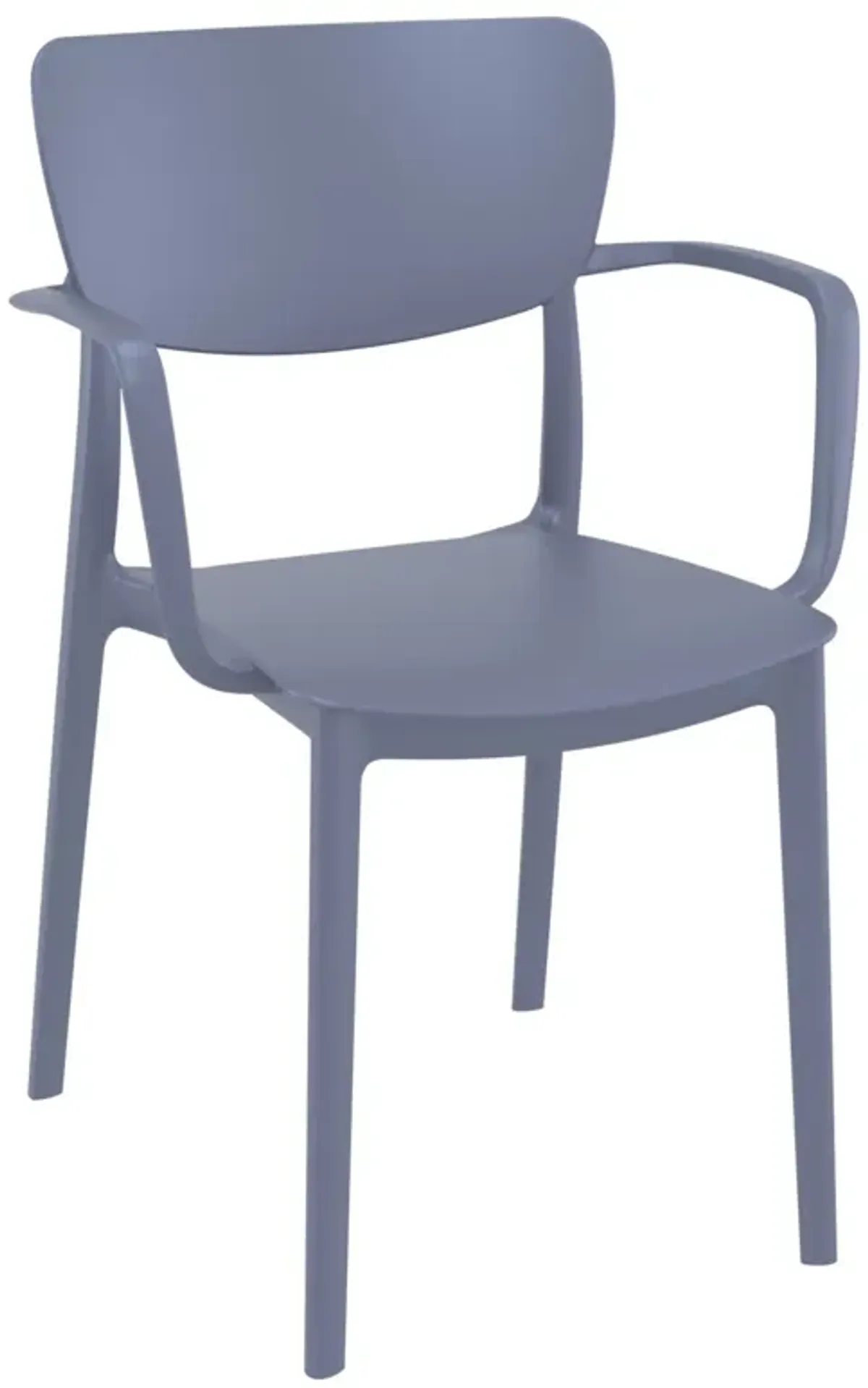 33" Gray Solid Stackable Patio Dining Arm Chair