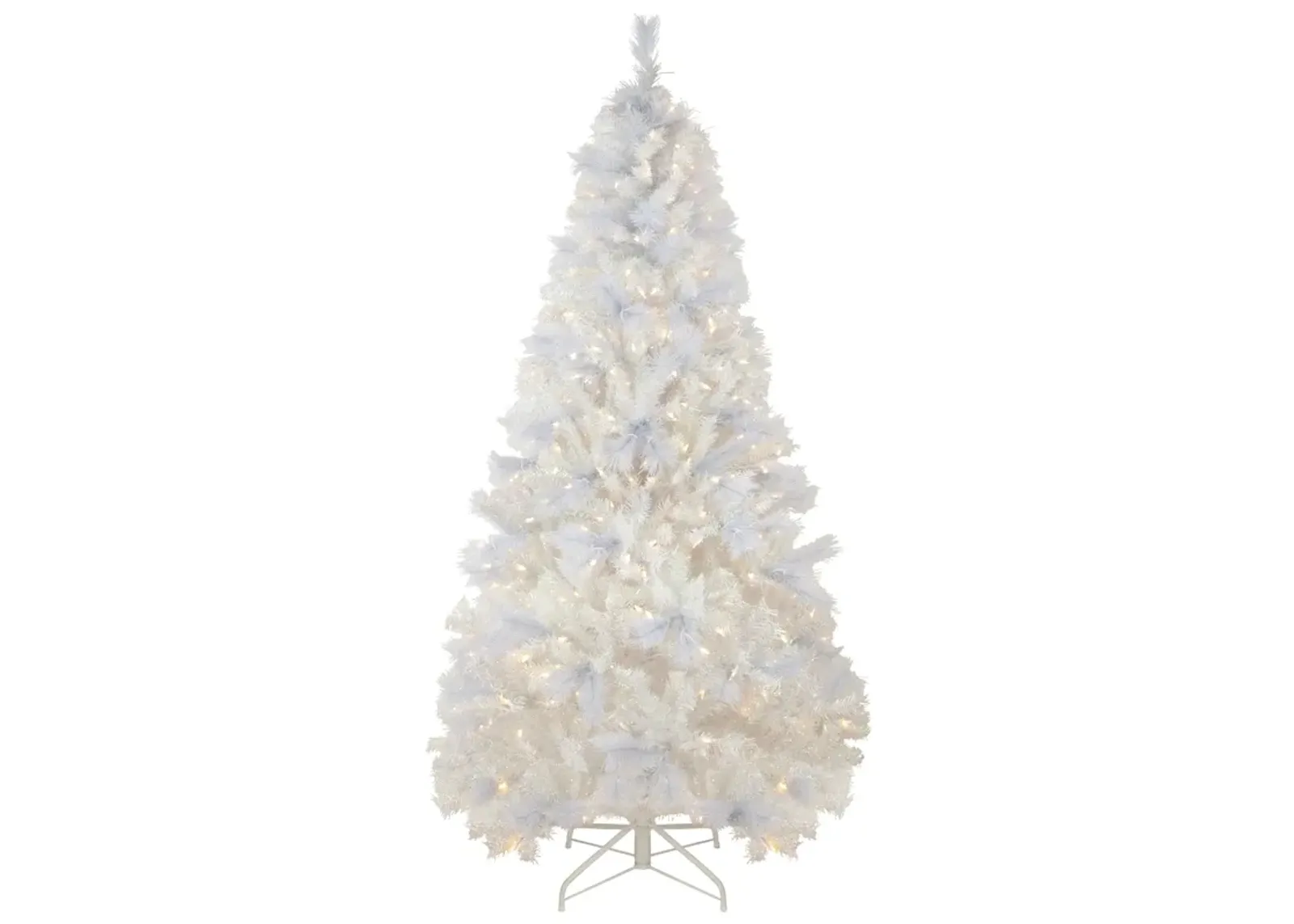 7.5' Pre-Lit Seneca White Spruce Artificial Christmas Tree  Dual Function LED Lights