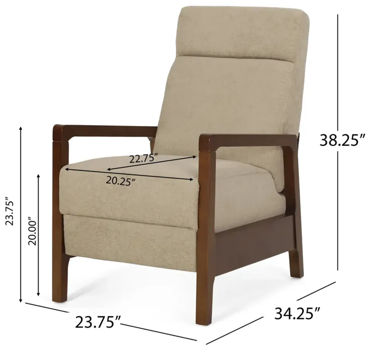 Christopher Knight Home® Wood Hand Manual Club Recliner Chair