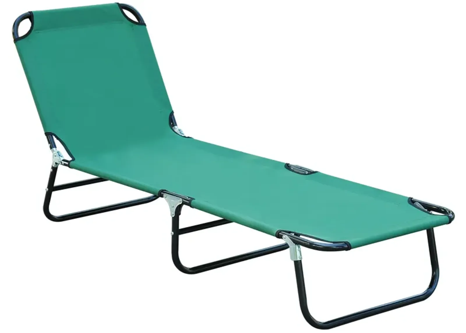 Multipurpose Green Recliner: 5-Level Adjustable Outdoor Folding Lounger