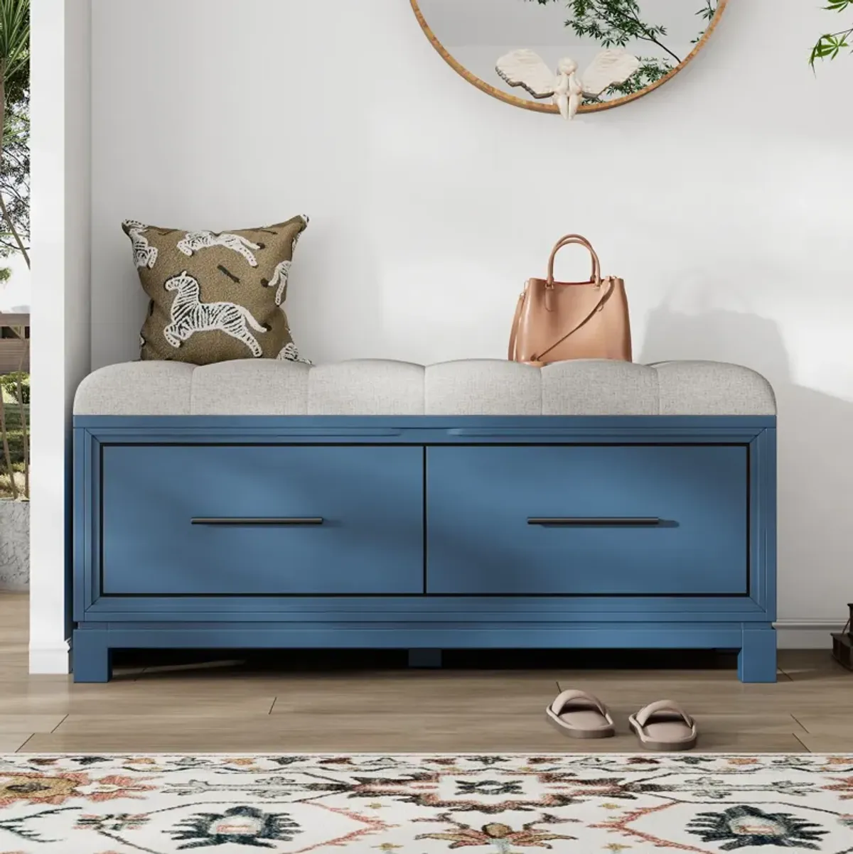 Merax Shoe Storage Bench with Removable Cushion
