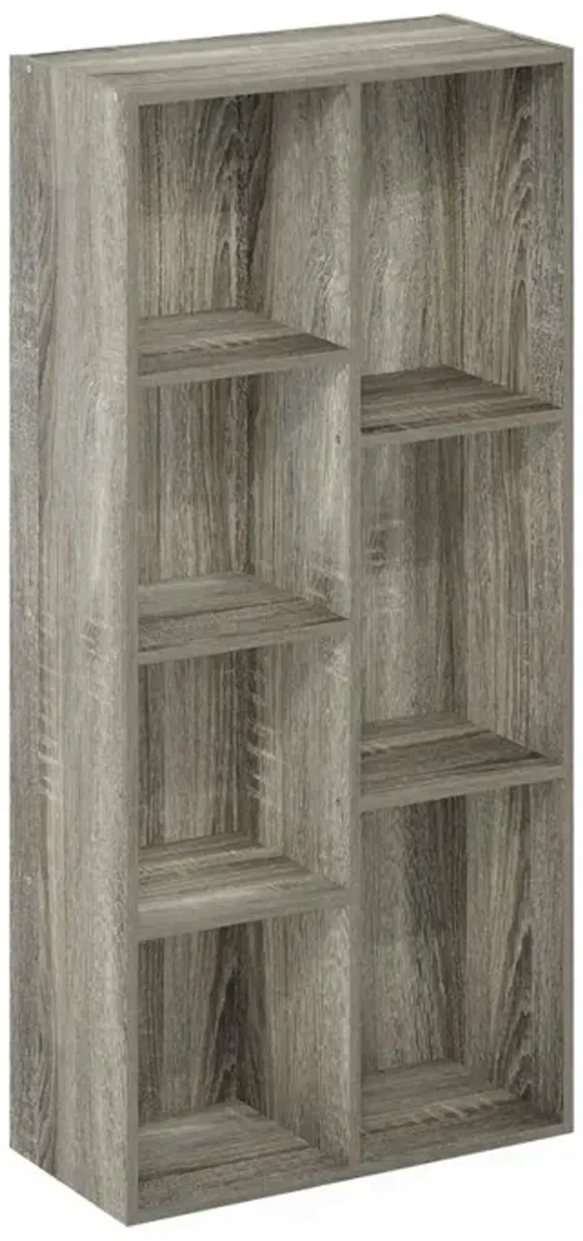 Furinno Luder 7-Cube Reversible Open Shelf, French Oak