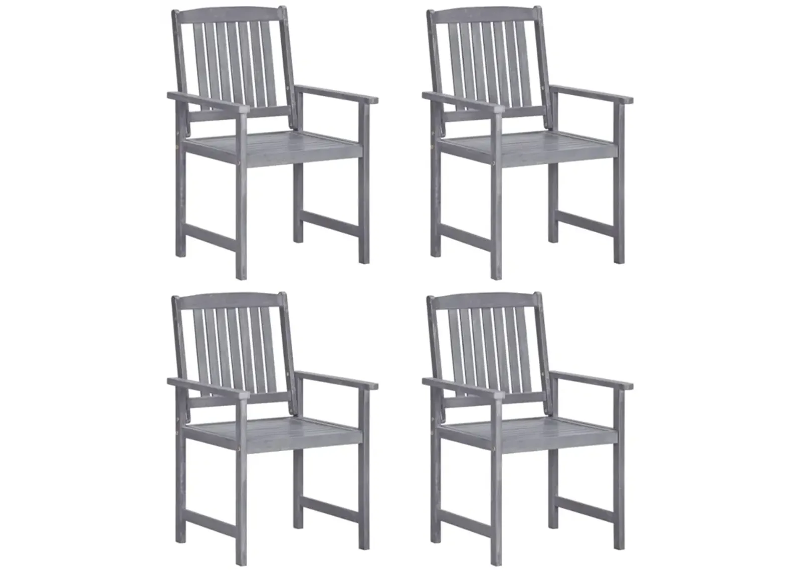 vidaXL Director's Chairs 4 pcs Solid Acacia Wood Gray