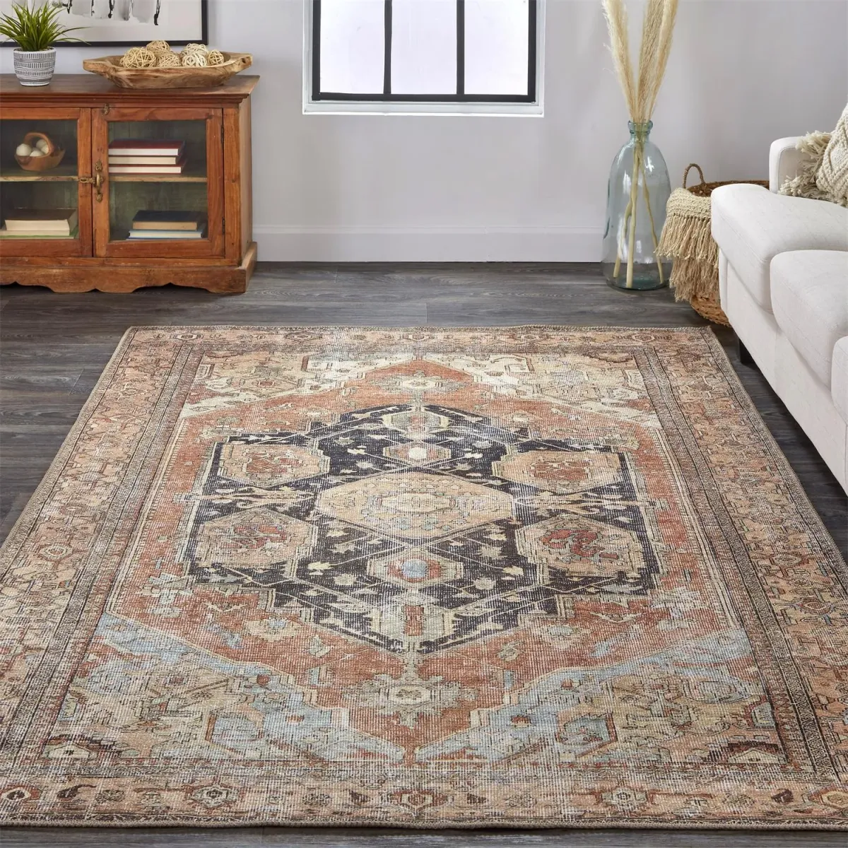 Percy 39ALF Orange/Brown/Taupe 4' x 6' Rug