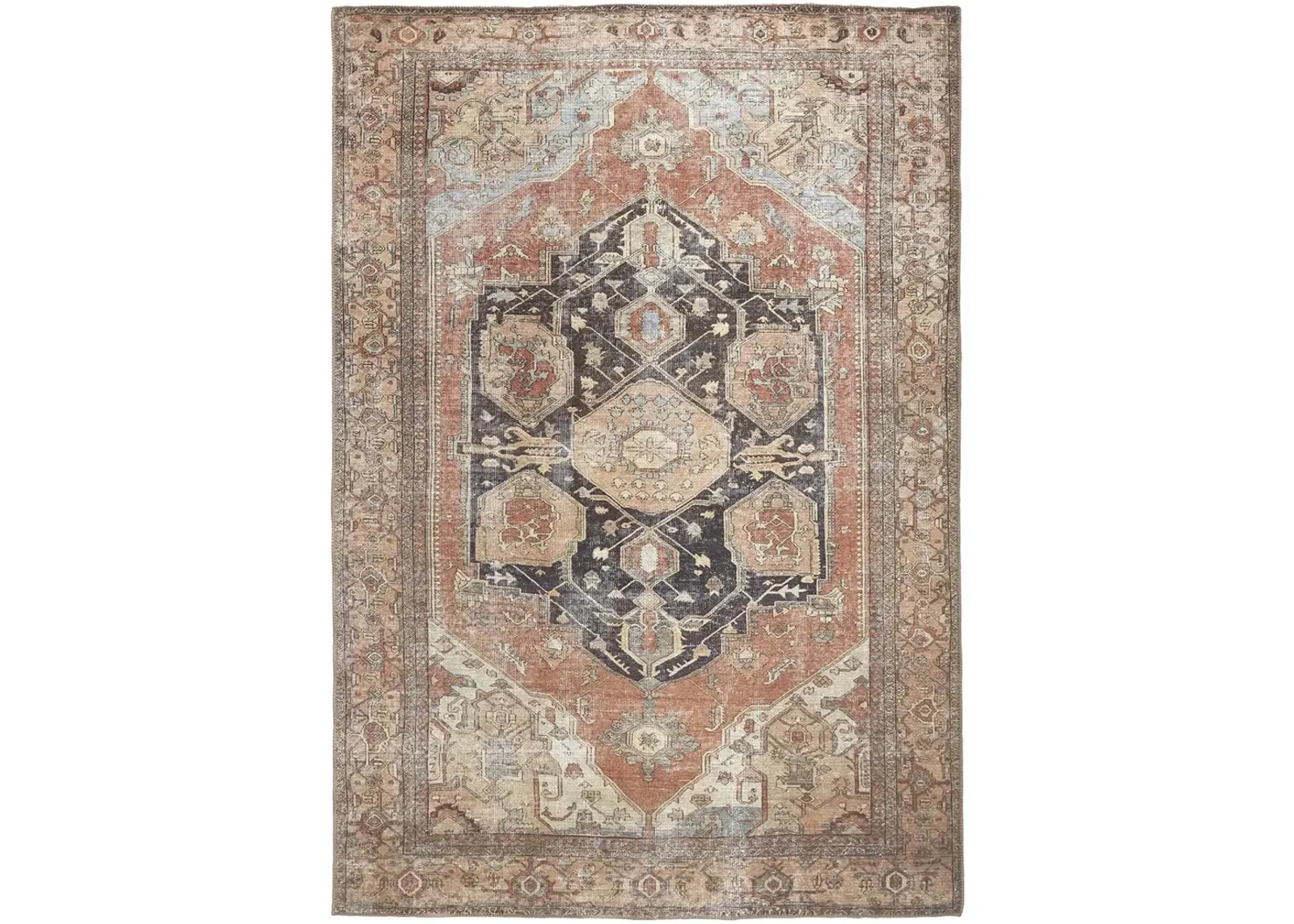 Percy 39ALF Orange/Brown/Taupe 4' x 6' Rug