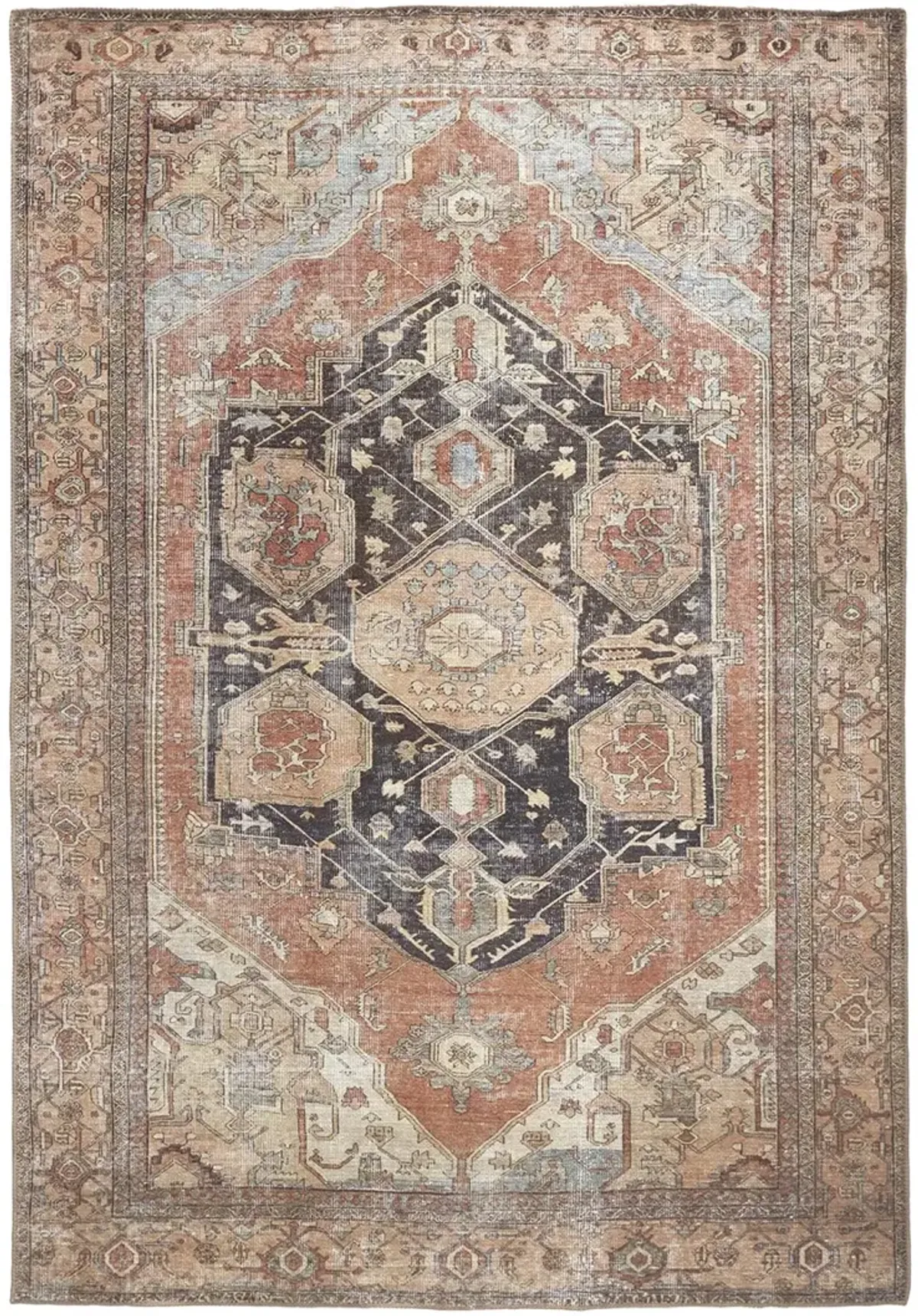 Percy 39ALF Orange/Brown/Taupe 4' x 6' Rug