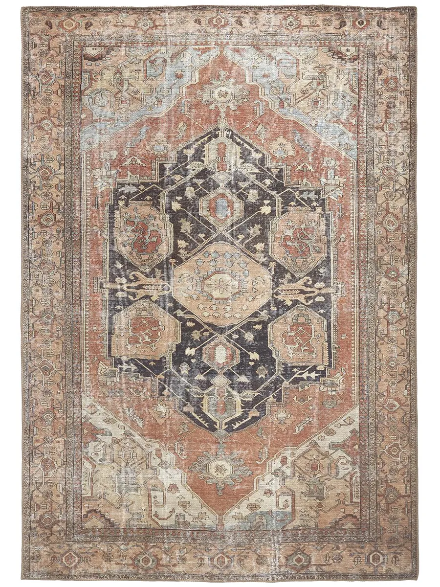 Percy 39ALF Orange/Brown/Taupe 4' x 6' Rug