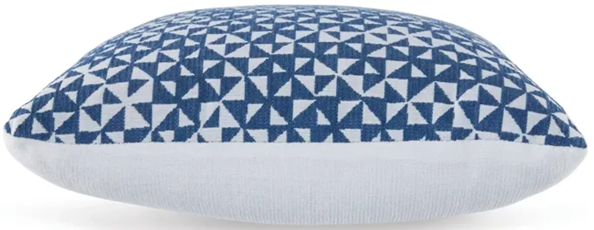 Coel 18 Inch Accent Pillow Set of 4, Indoor Outdoor Woven Geometric, Blue -