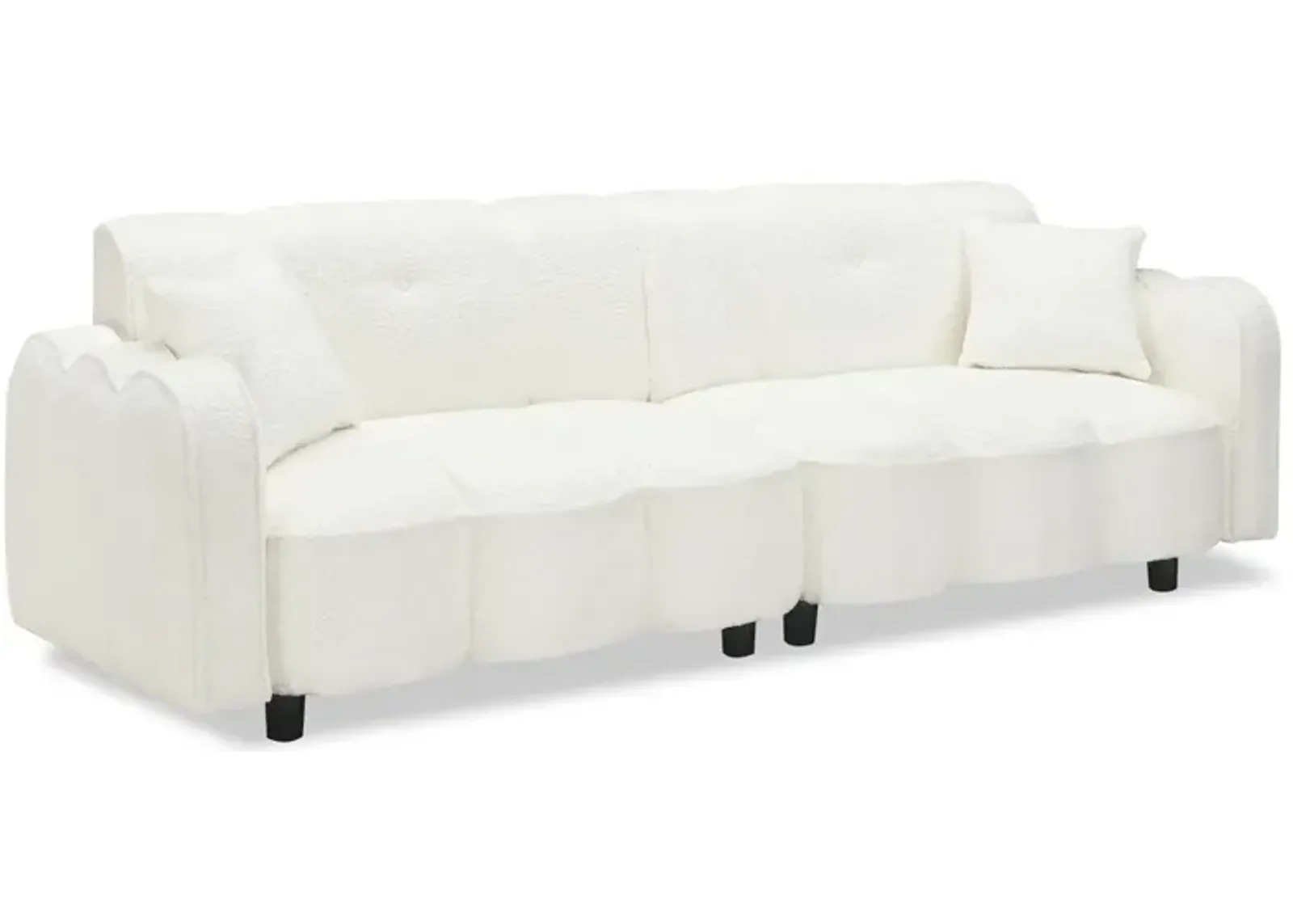 Merax Contemporary Velvet Sofa with 2 Pillows