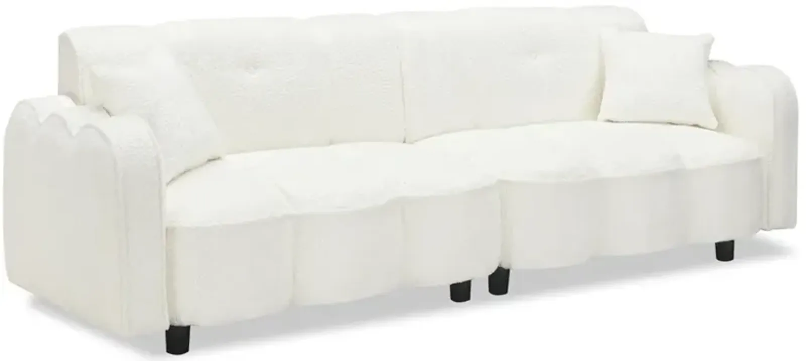 Merax Contemporary Velvet Sofa with 2 Pillows