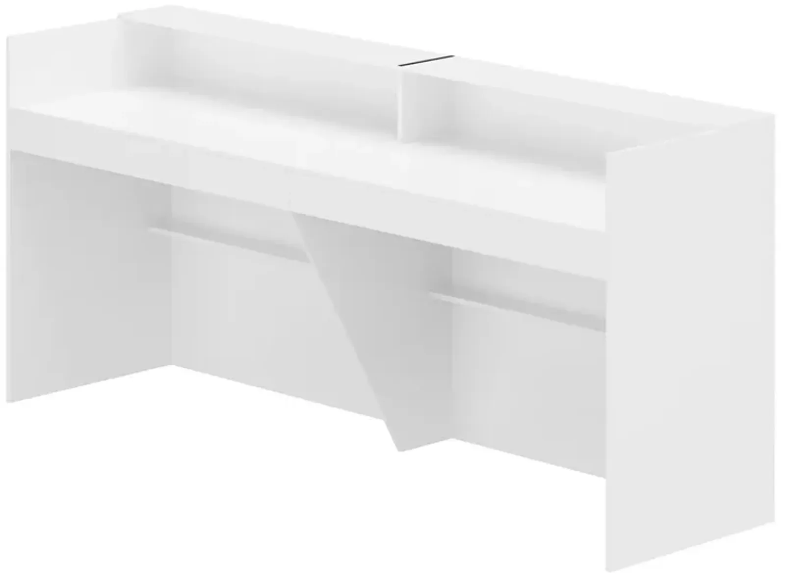 86.6 in. W White Wood Computer Desk, Reception Desk White Writing Desk, Eco-Friendly Paint Finish