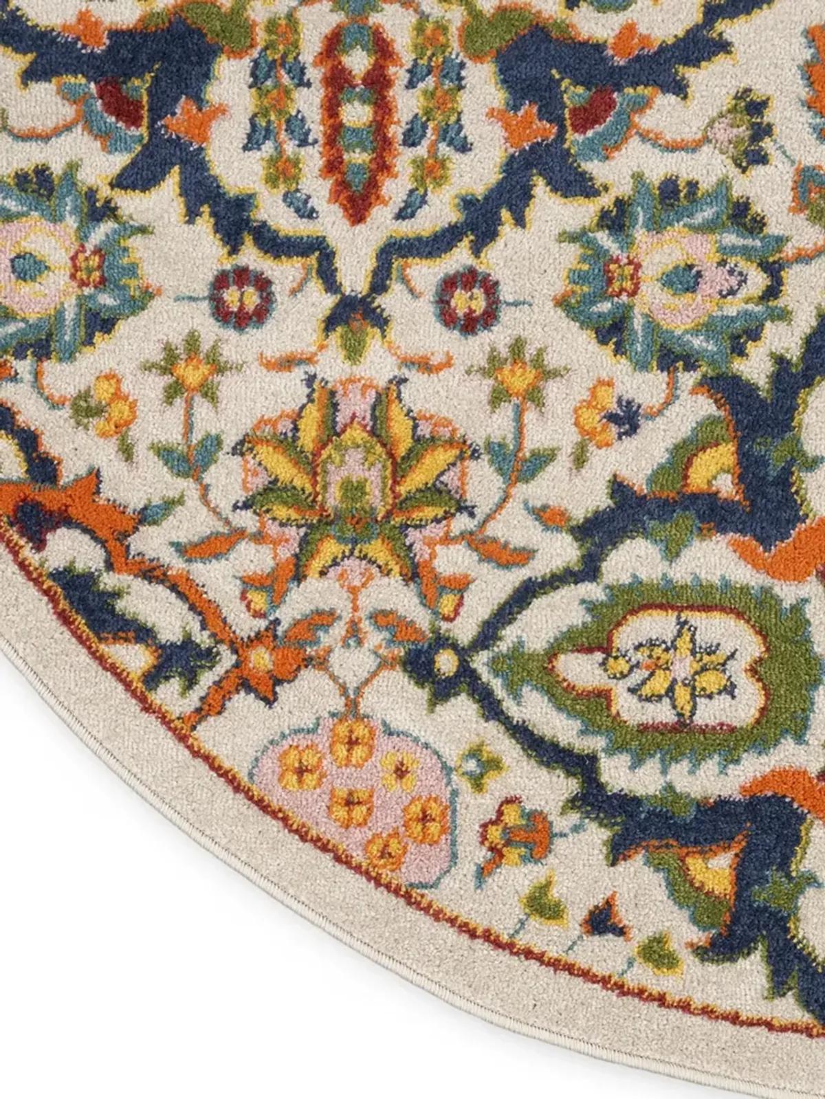 Allur ALR03 Ivory/Multicolor 7’10” x Round Rug