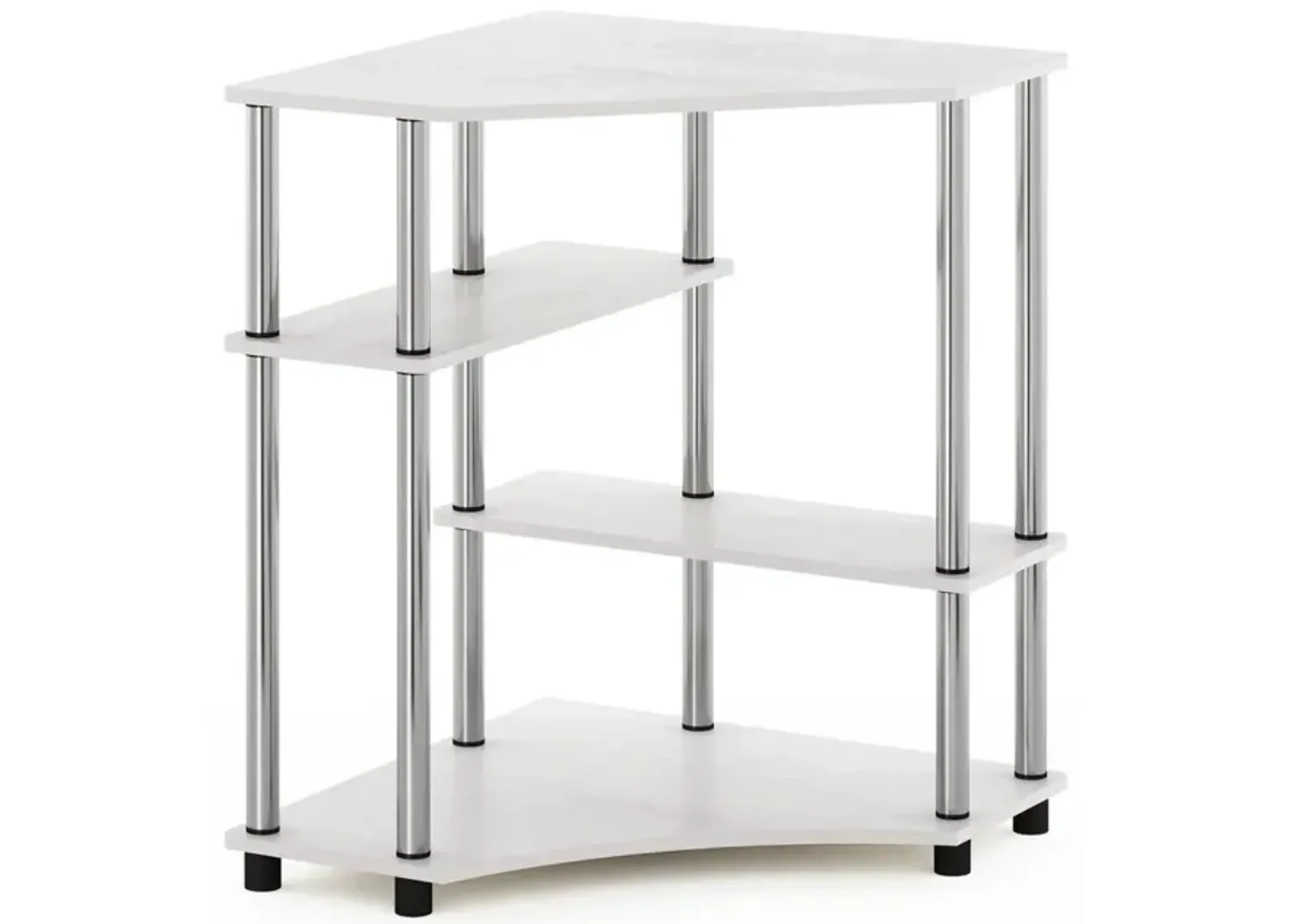 Furinno Turn-N-Tube Space Saving Corner Desk with Shelves,