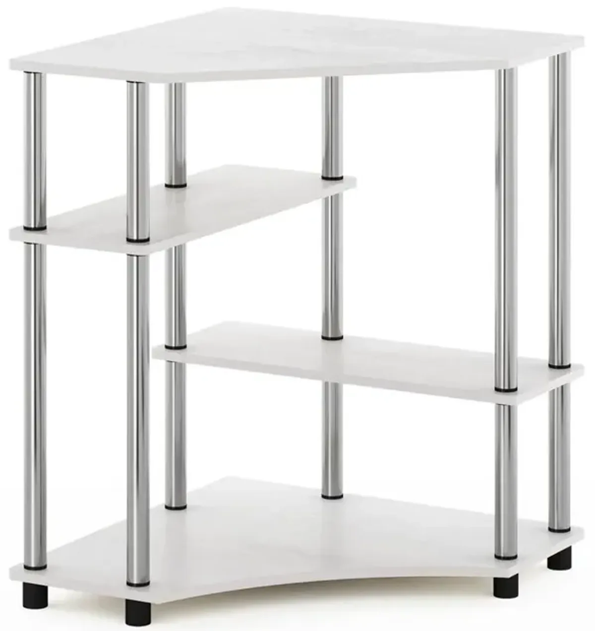 Furinno Turn-N-Tube Space Saving Corner Desk with Shelves,