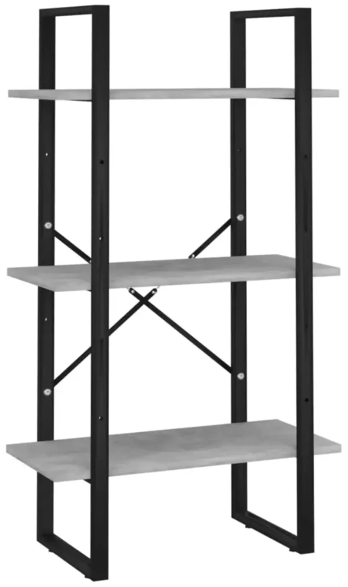 vidaXL Engineered Wood Storage Shelf, Freestanding Scandinavian Style Metal Shelves, Concrete Gray, Size: 23.6"x11.8"x41.3"