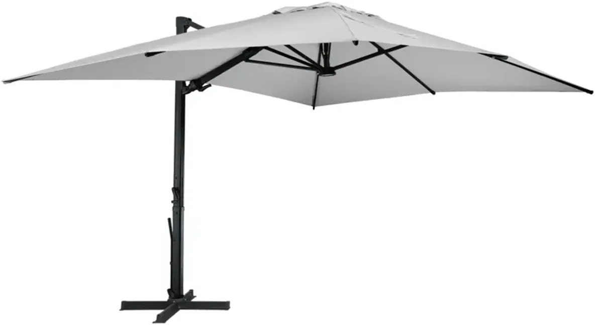 MONDAWE 13ft Square Solar LED Cantilever Patio Umbrella for Outdoor Shade