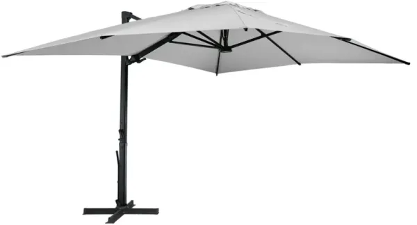 MONDAWE 13ft Square Solar LED Cantilever Patio Umbrella for Outdoor Shade