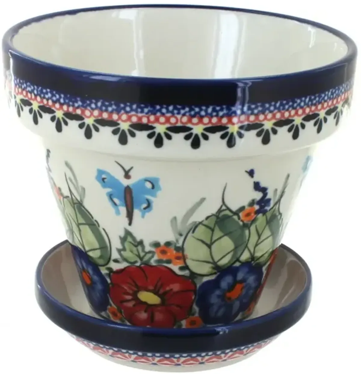 Blue Rose Polish Pottery Zoe Small Flower Pot