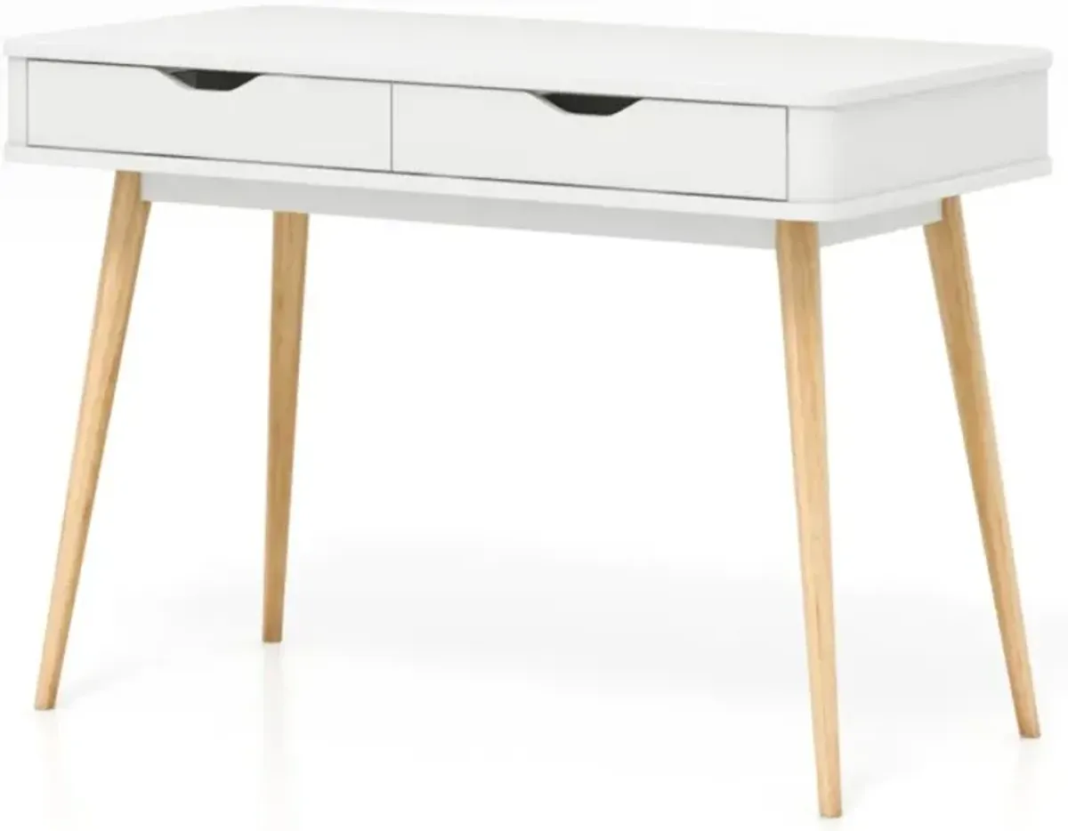 Hivvago 43.5 Inch Computer Desk with 2 Drawers for Small Spaces