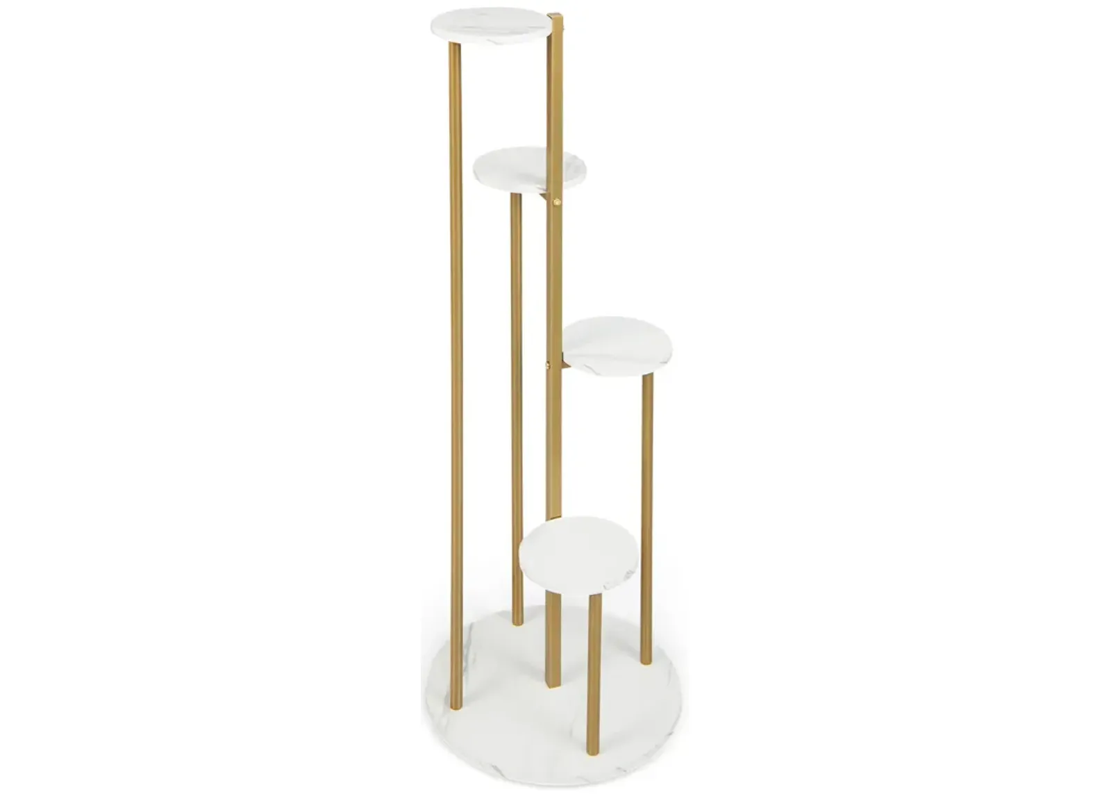 4-Tier 48.5 Inch Metal Plant Stand-White